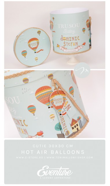 Trusou de botez cu broderie personalizata pentru baieti, Hot air Balloons 5